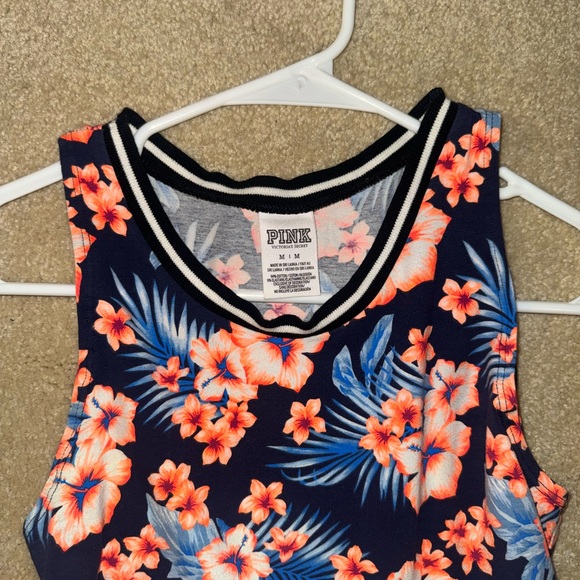 PINK Victoria's Secret Floral Mini Dress - Navy and Coral - Picture 2 of 4